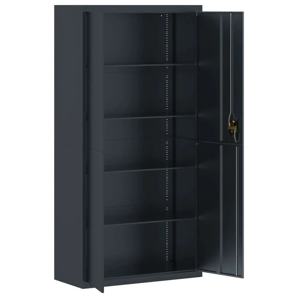 File Cabinet Lockable Anthracite 90x40x180cm Steel Adjustable Shelves