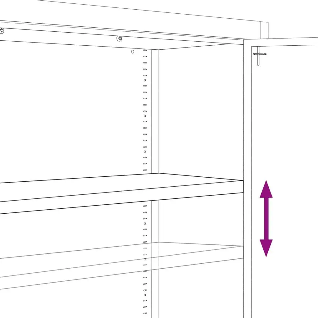 File Cabinet Lockable Anthracite 90x40x180cm Steel Adjustable Shelves
