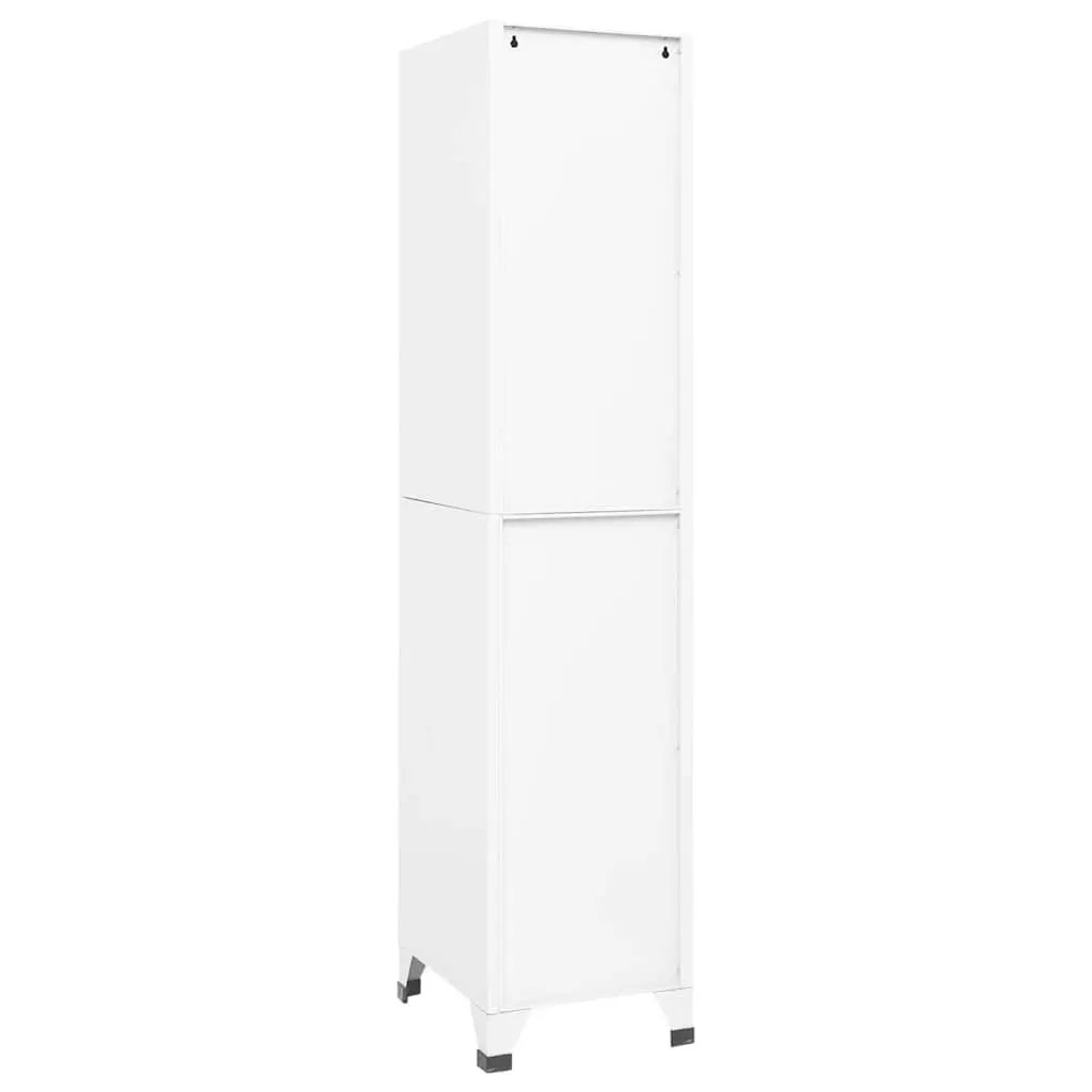 Steel Locker Cabinet White Lockable Doors 38W x 45D x 180H cm