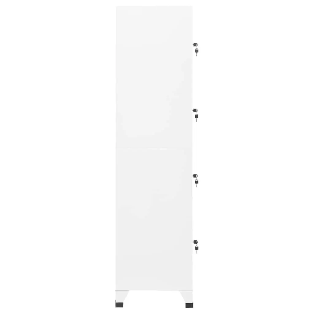 Steel Locker Cabinet White Lockable Doors 38W x 45D x 180H cm