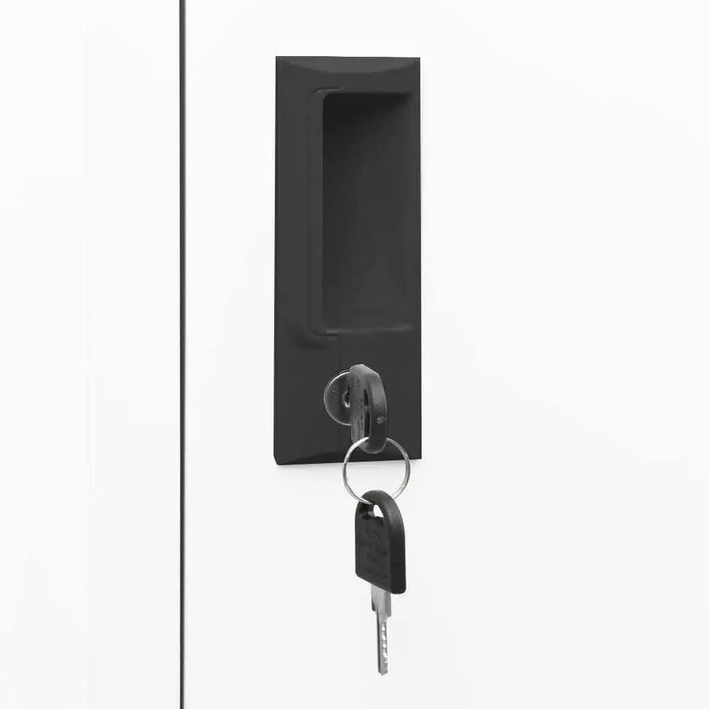Steel Locker Cabinet White Lockable Doors 38W x 45D x 180H cm