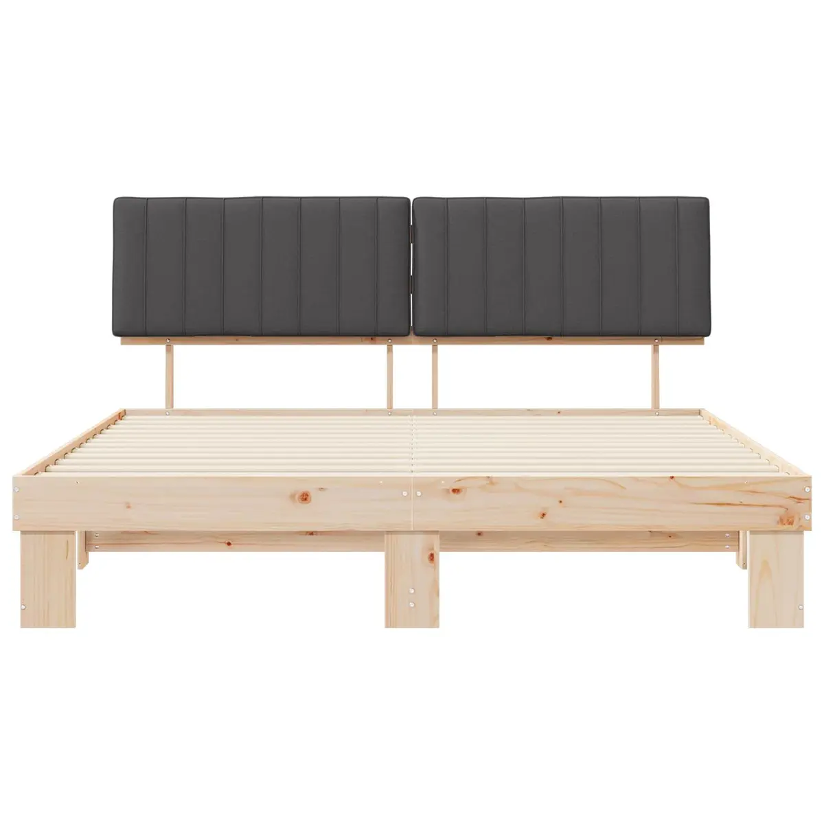 Bed Frame with Upholstered Headboard Grey 180 x 200 cm Modern Bedroom Furniture