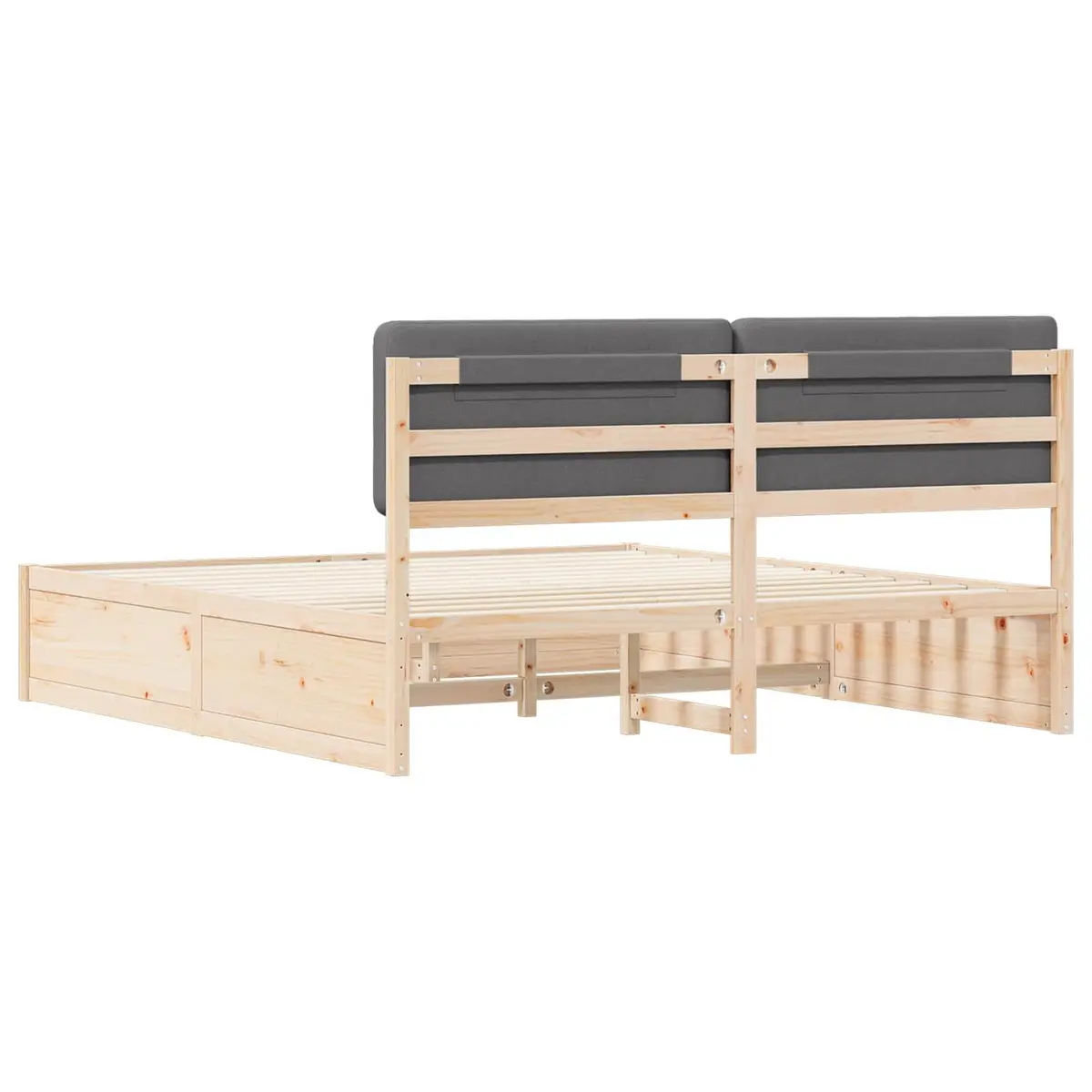 Bed Frame with Upholstered Headboard Dark Grey 180 x 200 cm Modern Bedroom