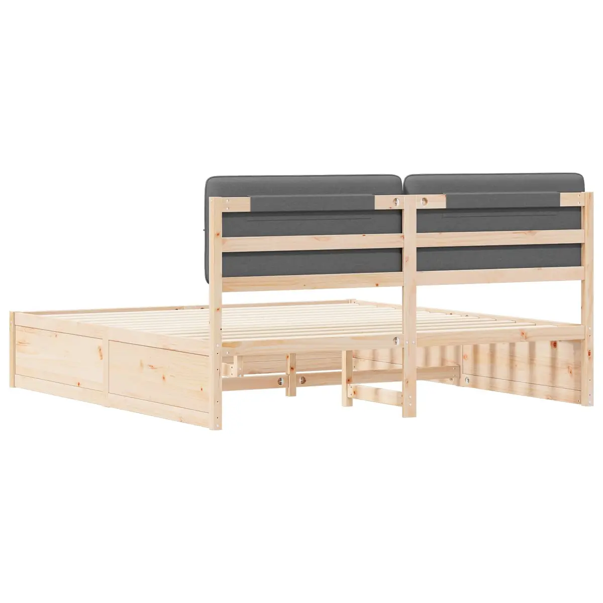 Bed Frame Upholstered Headboard Grey 180 x 200 cm Modern