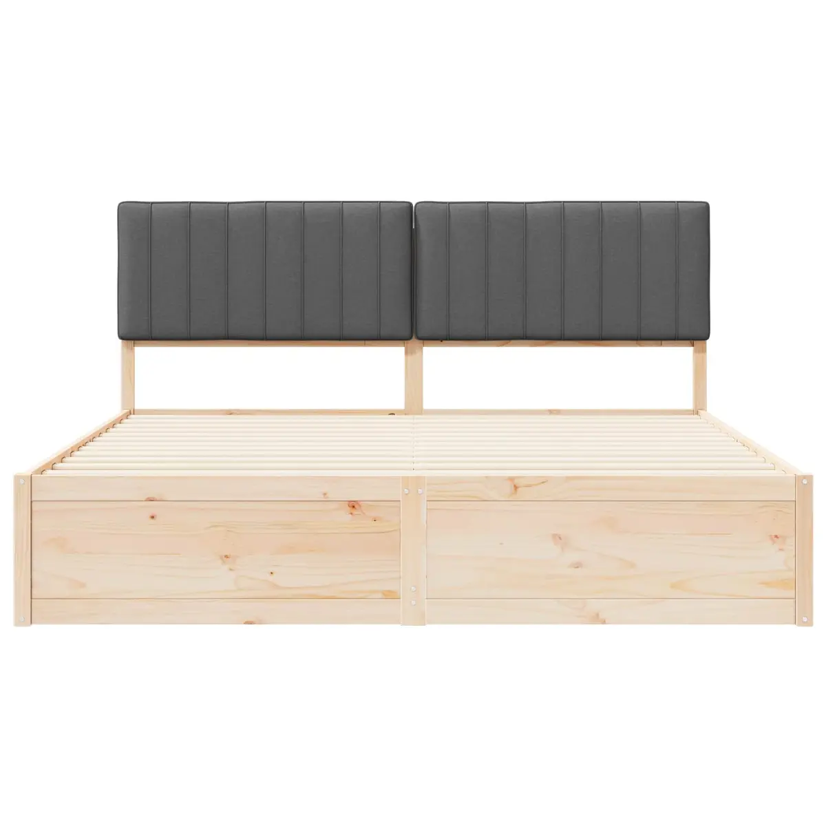 Upholstered Bed Frame with Solid Pine Wood Dark Grey 180x200cm