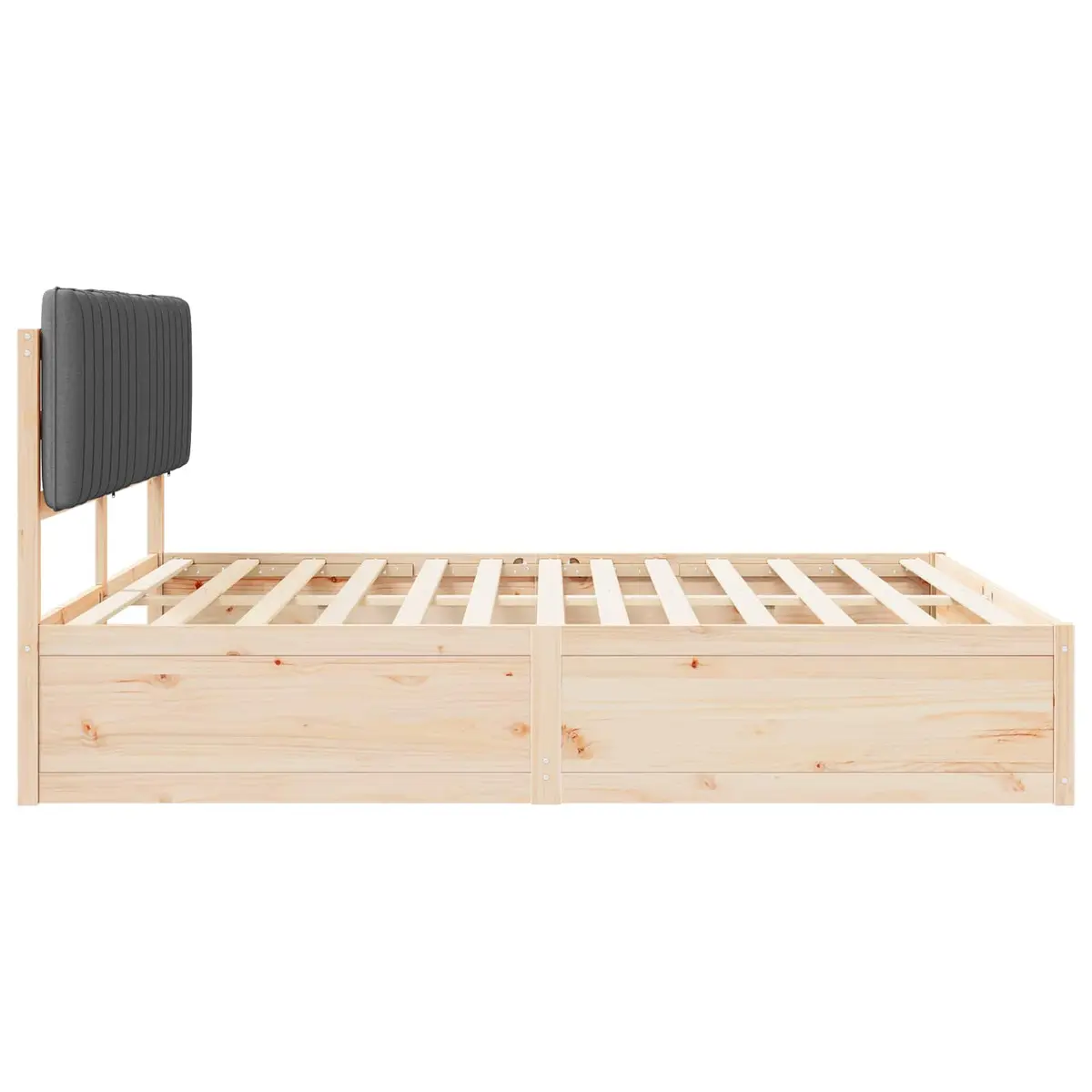 Upholstered Bed Frame with Solid Pine Wood Dark Grey 180x200cm