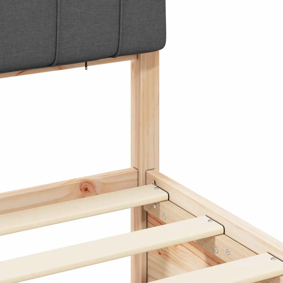 Upholstered Bed Frame with Solid Pine Wood Dark Grey 180x200cm