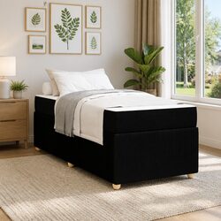 Your New Black Bed Frame with Mattress Awaits: 90 x 190 cm