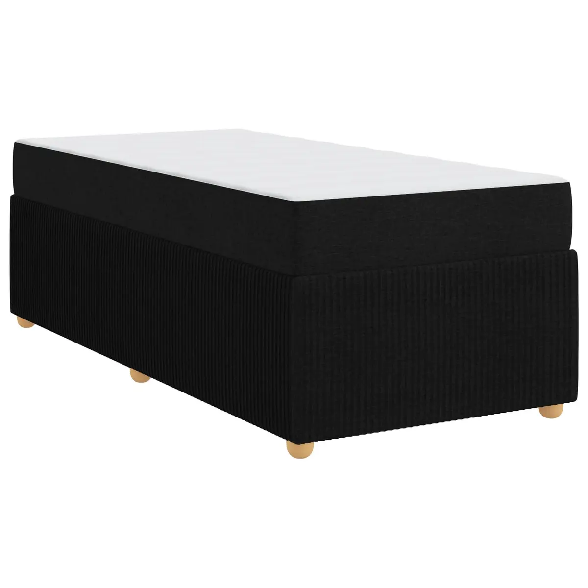 Bed Frame with Mattress Modern Black Fabric 90 x 190 cm