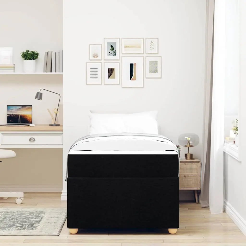 Bed Frame with Mattress Black 90 x 190 cm Modern Minimalist Design Engineered