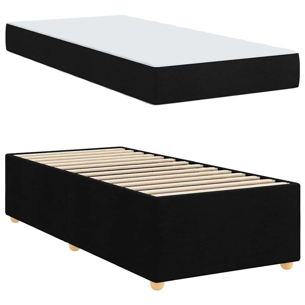 Bed Frame with Mattress Black 90 x 190 cm Modern Minimalist Design Engineered