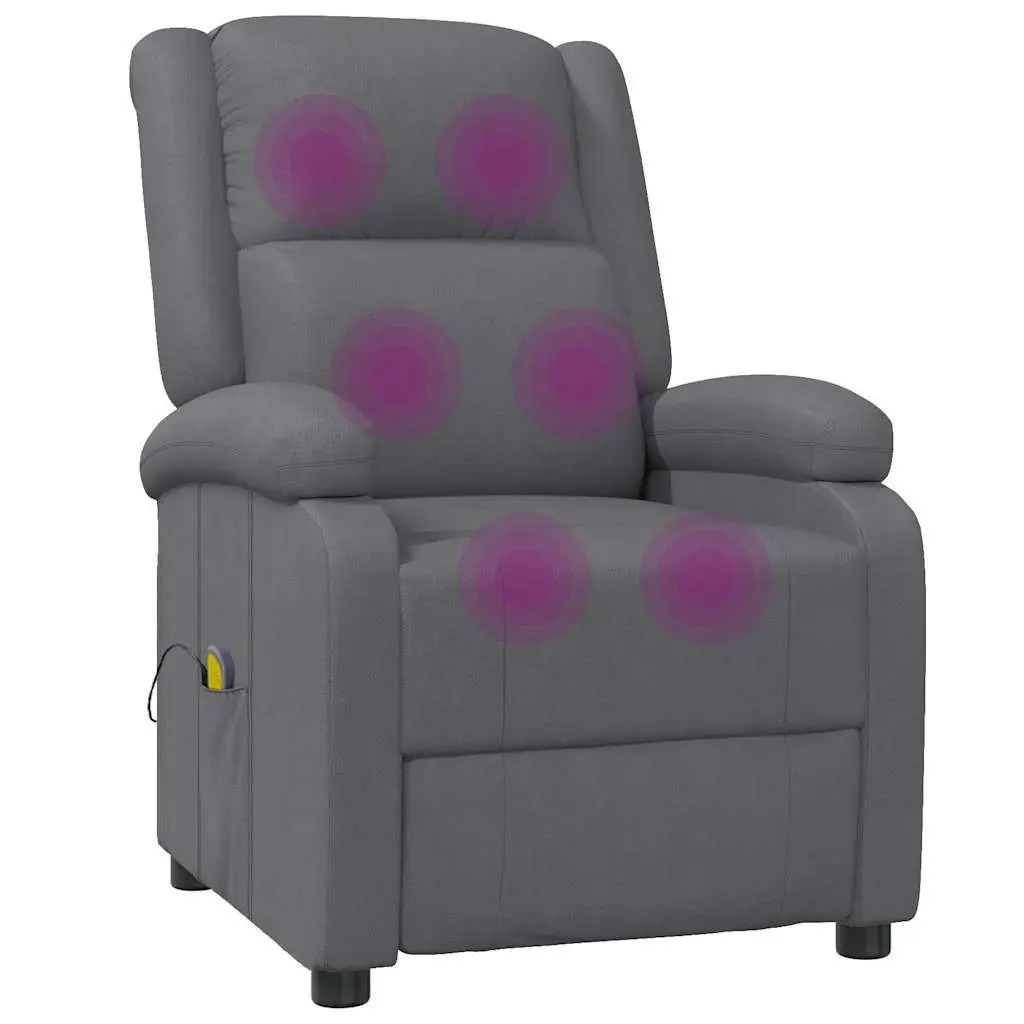 Electric Massage Chair Grey Reclining Manual 3 Positions Vibration Massage