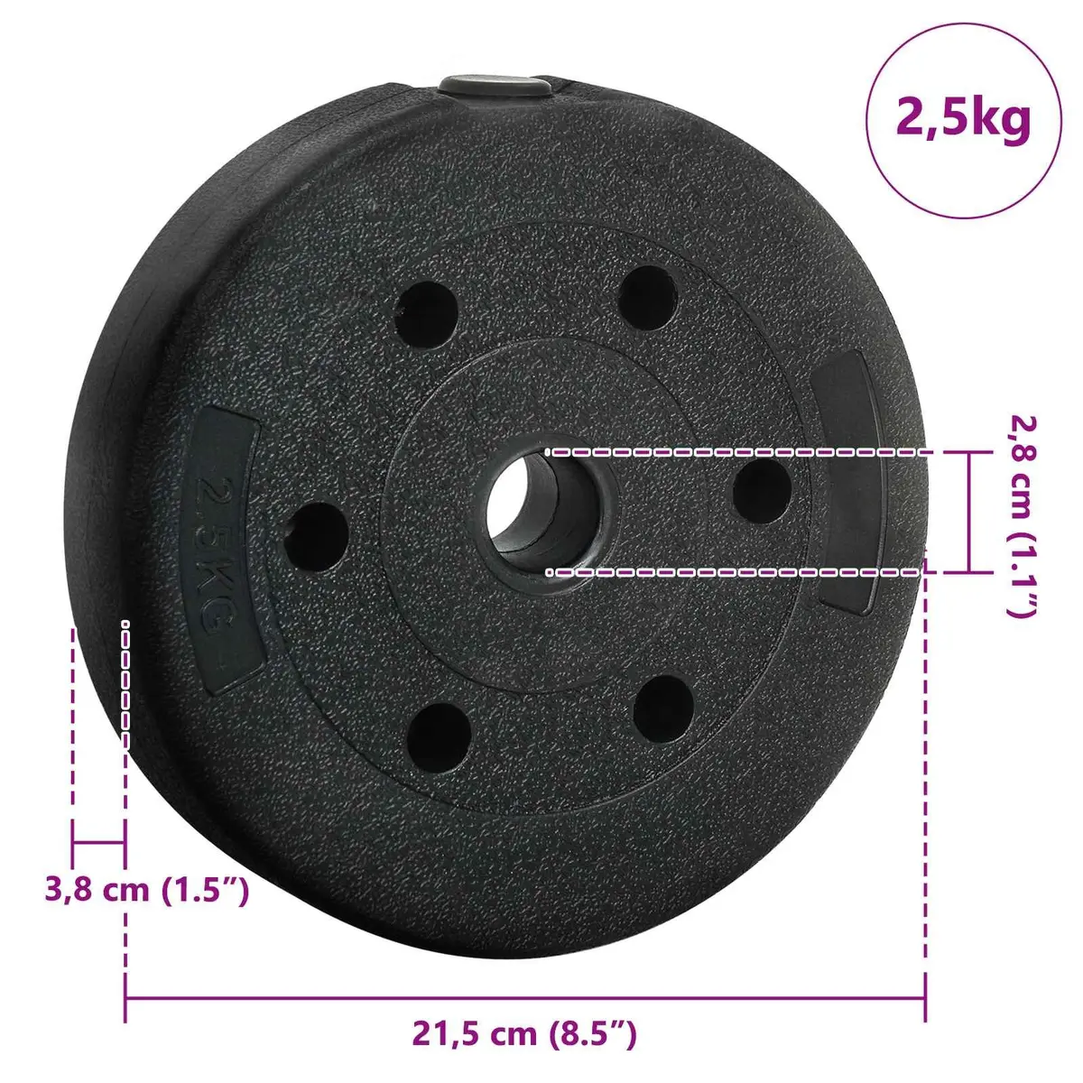 Adjustable Dumbbell Set 30kg Home Gym Free Weights Detachable Iron Sand Black