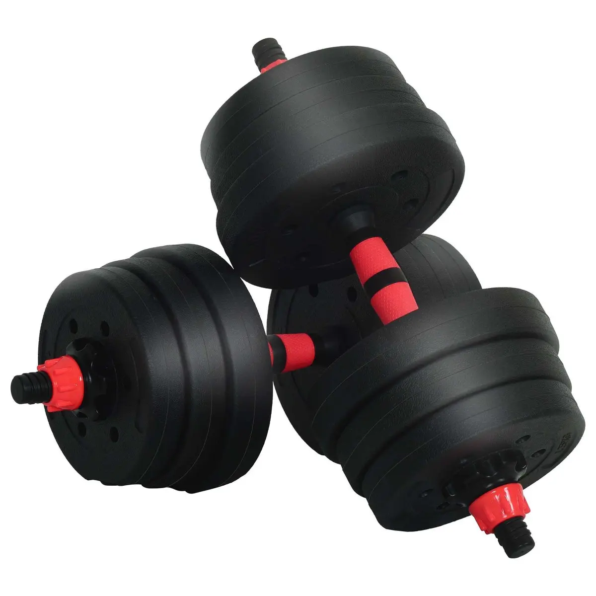 Adjustable Dumbbell Set 30kg Home Gym Free Weights Detachable Iron Sand Black