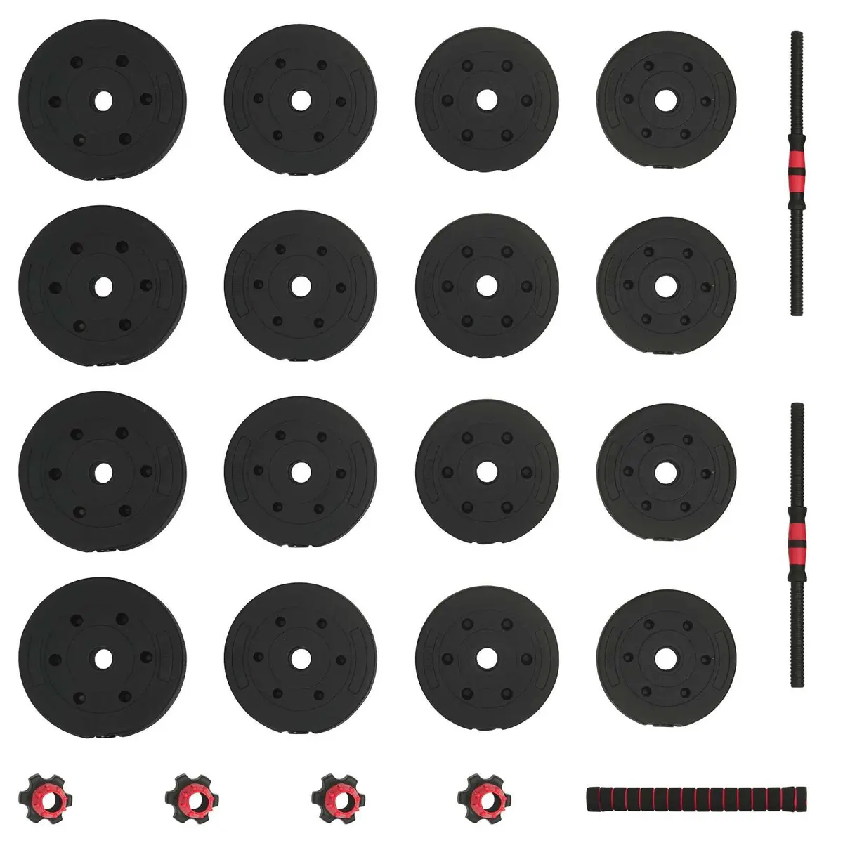 Adjustable Dumbbell Set 30kg Home Gym Free Weights Detachable Iron Sand Black