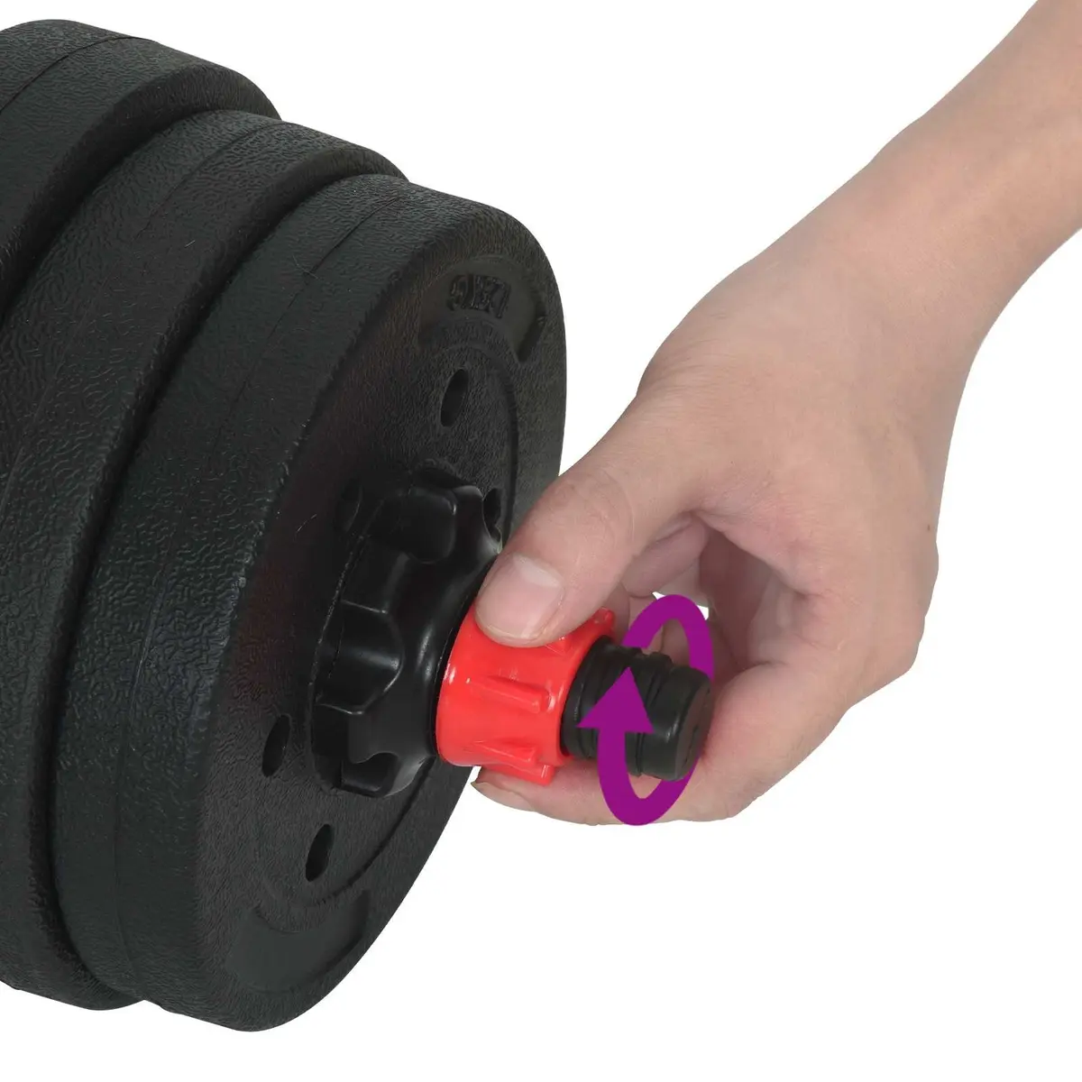 Adjustable Dumbbell Set 30kg Home Gym Free Weights Detachable Iron Sand Black