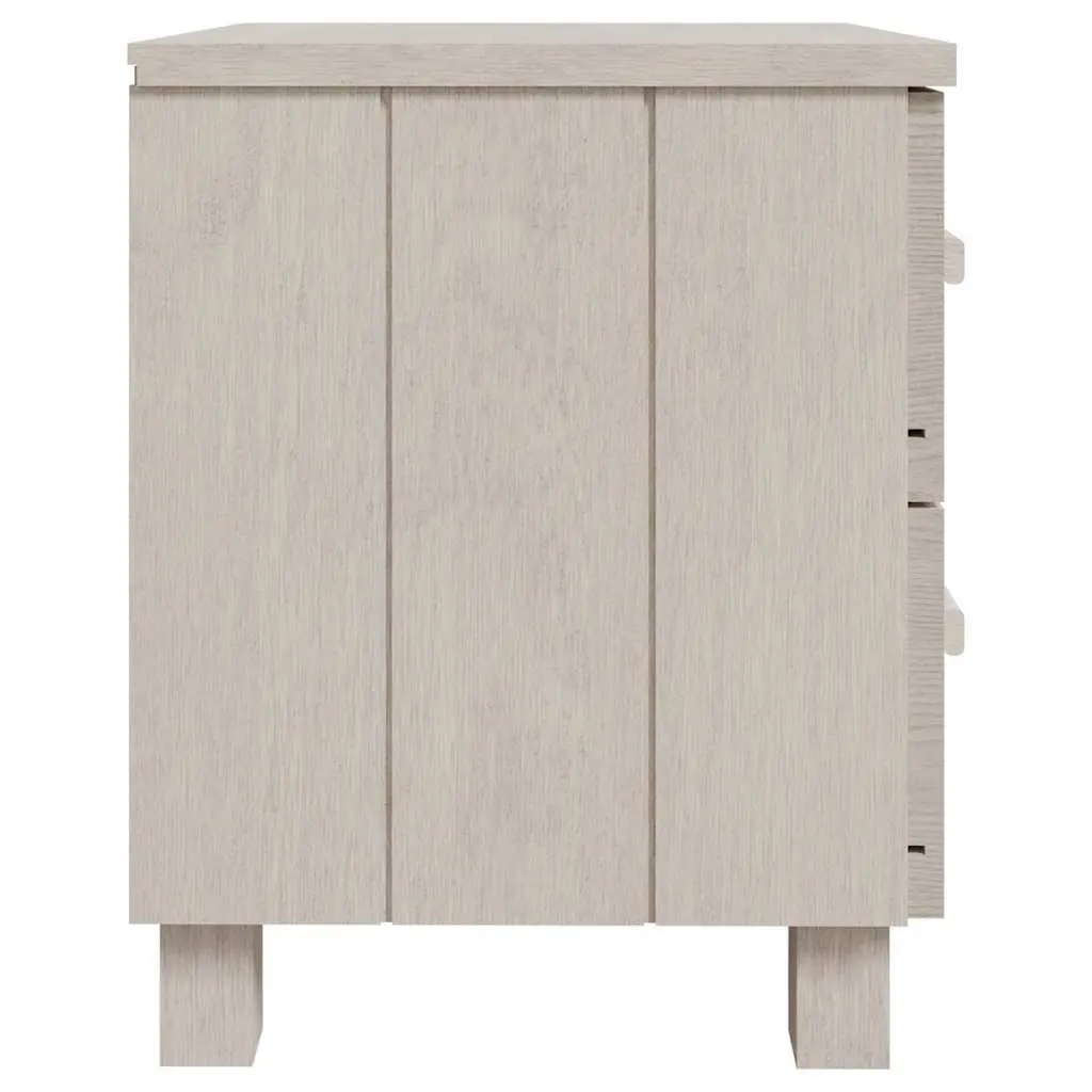 Bedside Tables Pair White Wooden Nightstands with Two Drawers 40 x 35 x 44.5 cm