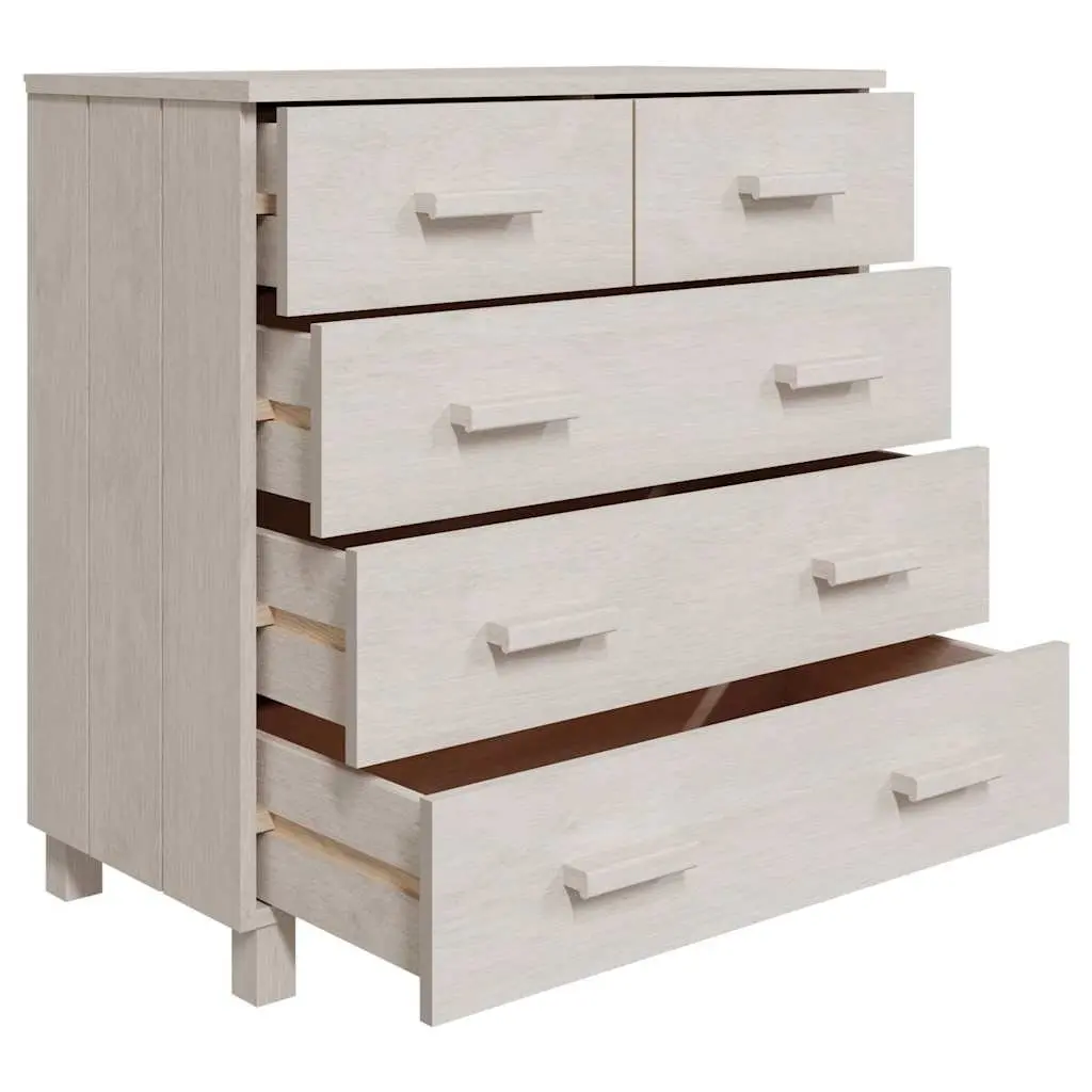 Sideboard Buffet White Solid Pine Wood 79x40x80 cm Drawer Cabinet