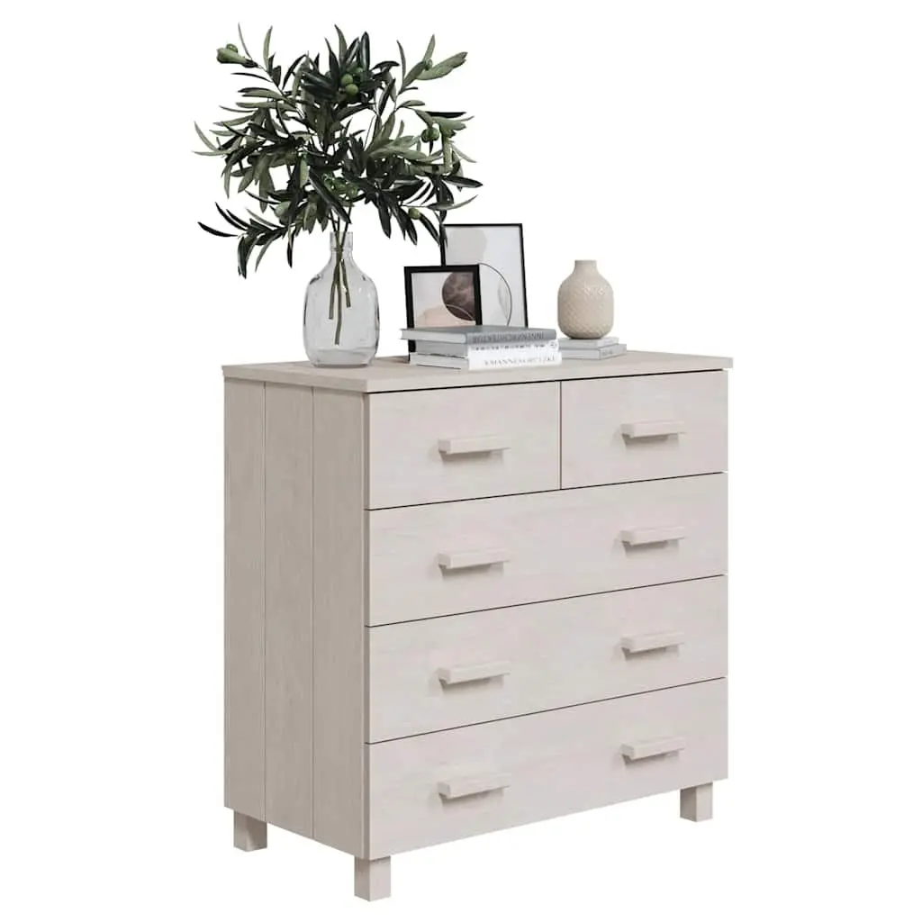 Sideboard Buffet White Solid Pine Wood 79x40x80 cm Drawer Cabinet