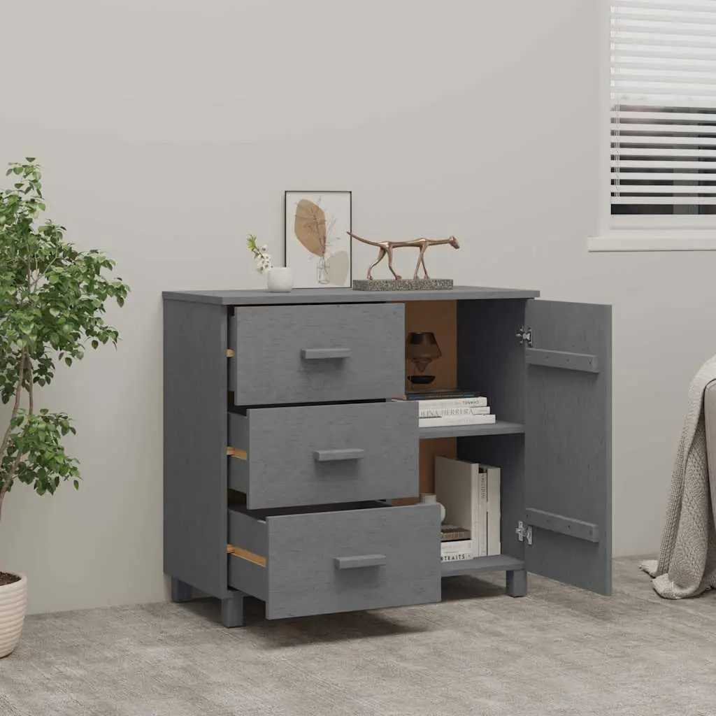Grey Solid Pinewood Sideboard