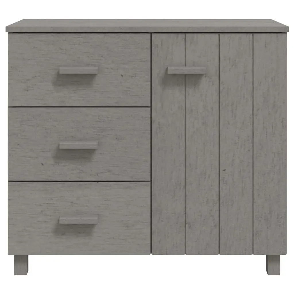 Sideboard Solid Pinewood Grey Storage Cabinet with Sliding Drawers 90cm W x 40cm D x 80cm H