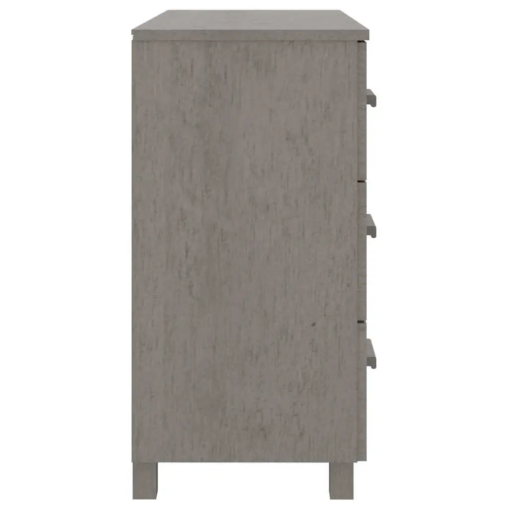 Sideboard Solid Pinewood Grey Storage Cabinet with Sliding Drawers 90cm W x 40cm D x 80cm H
