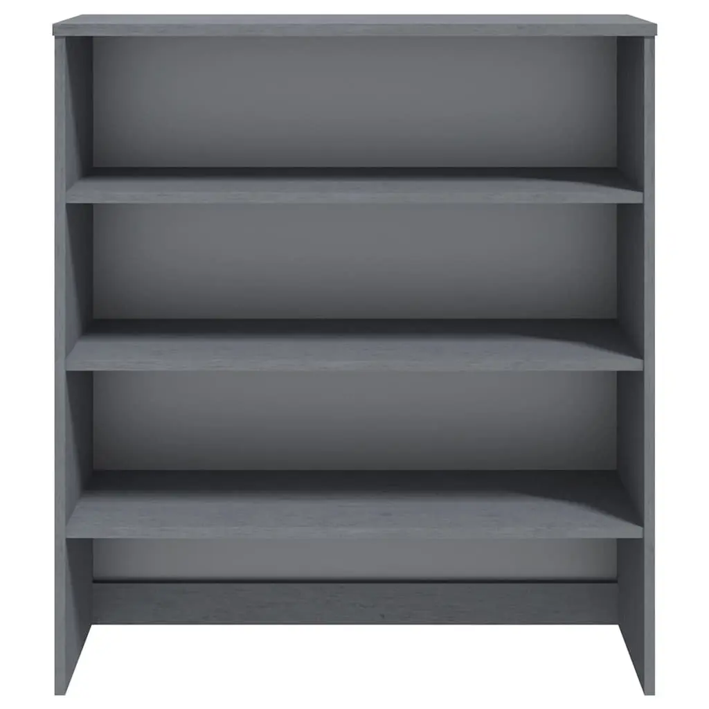 Highboard Cabinet Topper Dark Grey Solid Pine Wood 90x30x100cm