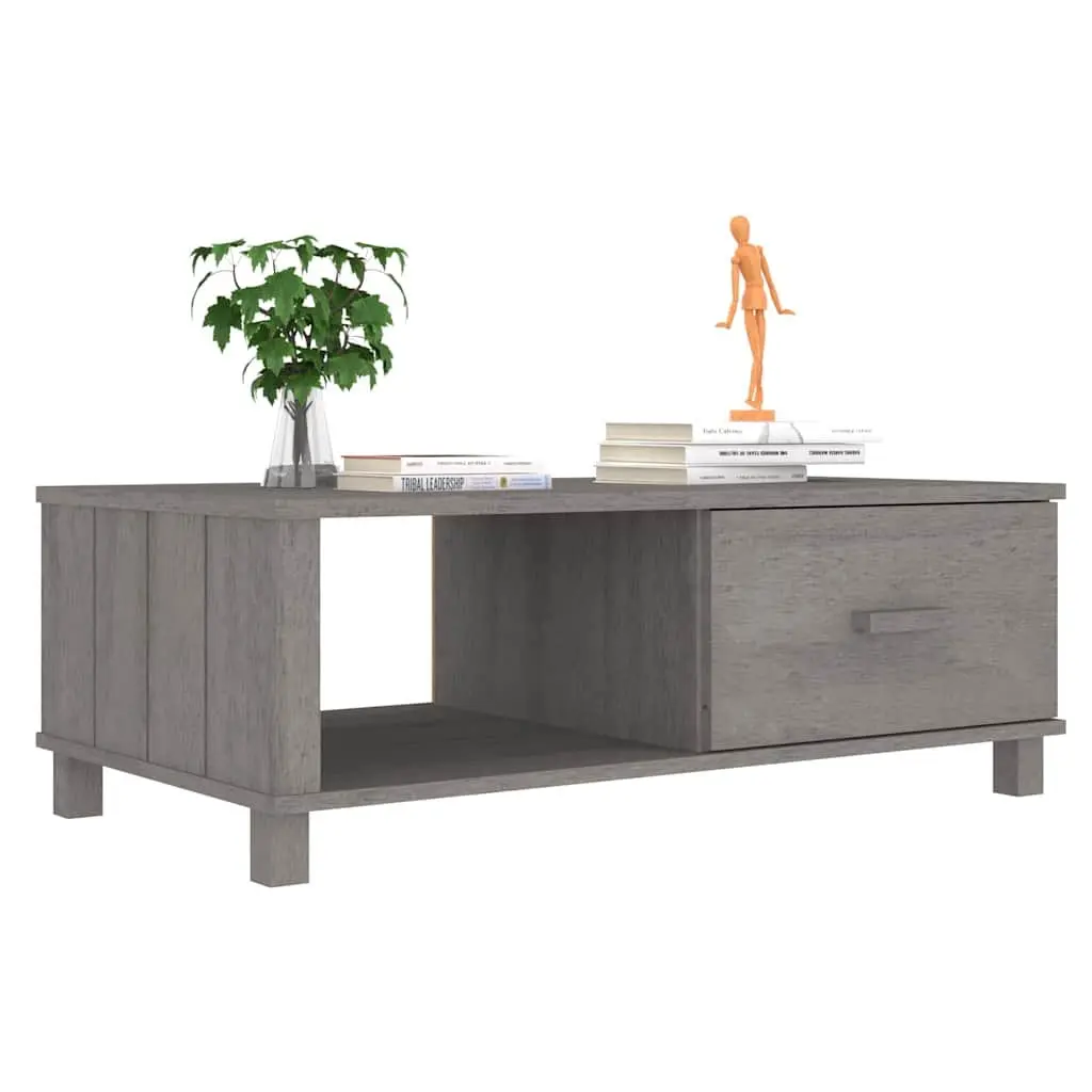 Wooden Coffee Table with Drawer Storage Compartment Grey 100 x 55 x 35 cm