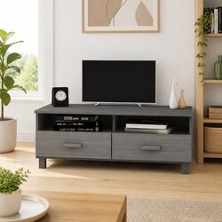 Friendly Grey Wooden TV Cabinet with Storage Drawers
