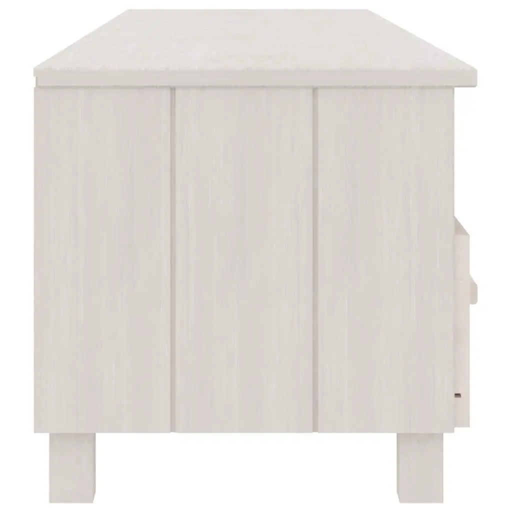 TV Cabinet White Solid Pine Wood 158x40x40cm with 3 Drawers