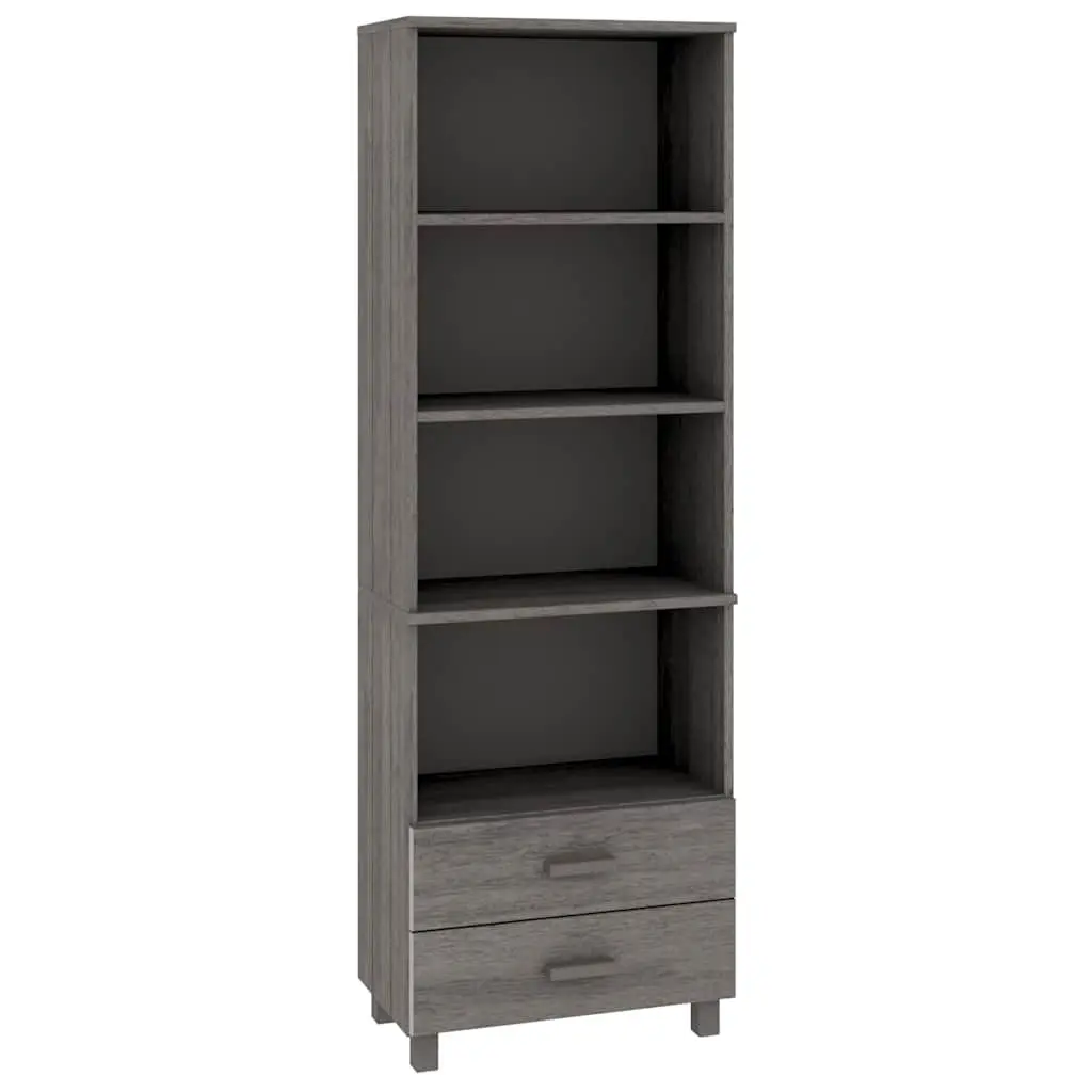 Highboard Light Grey Solid Pine Wood 60x35x180 cm