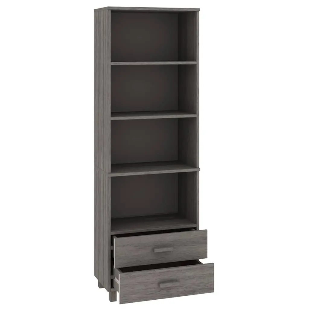 Highboard Light Grey Solid Pine Wood 60x35x180 cm