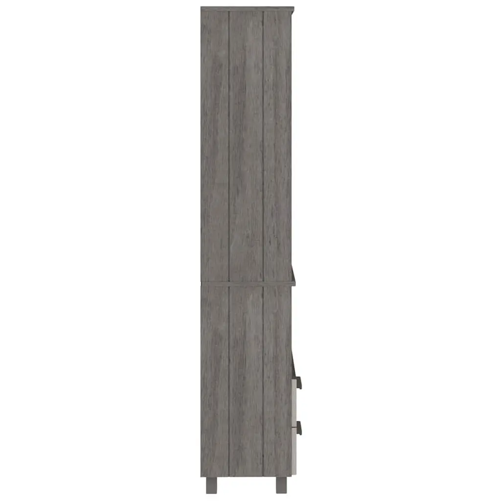 Highboard Light Grey Solid Pine Wood 60x35x180 cm