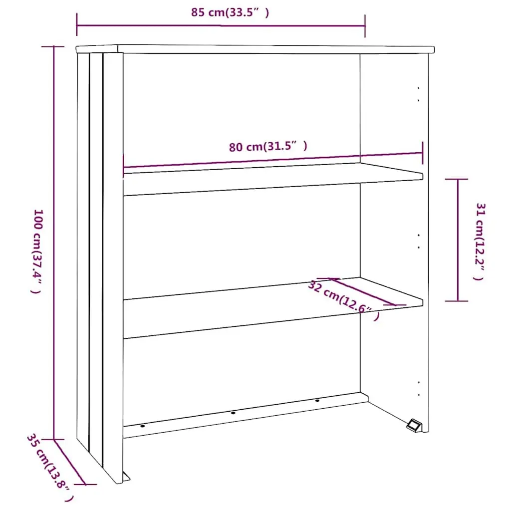 Grey Wooden Highboard Cabinet Top