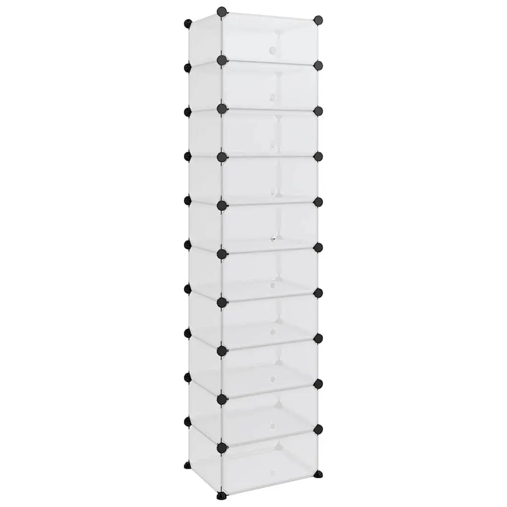 Shoe Organiser Transparent 44x32x174cm PP Plastic Storage Unit