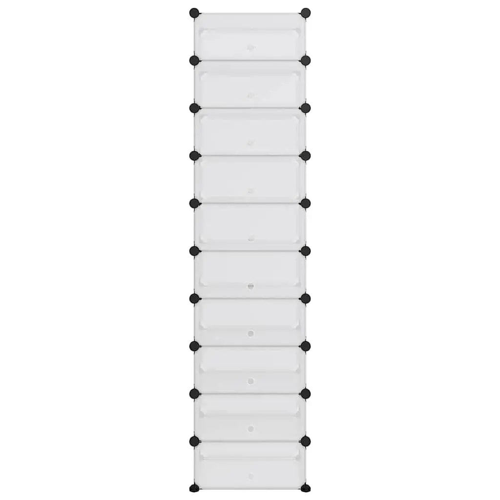 Shoe Organiser Transparent 44x32x174cm PP Plastic Storage Unit