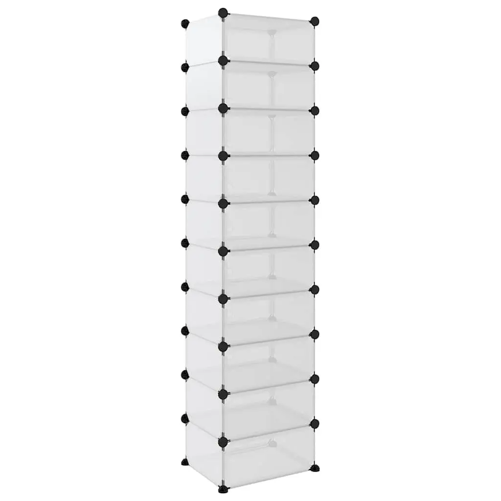Shoe Organiser Transparent 44x32x174cm PP Plastic Storage Unit
