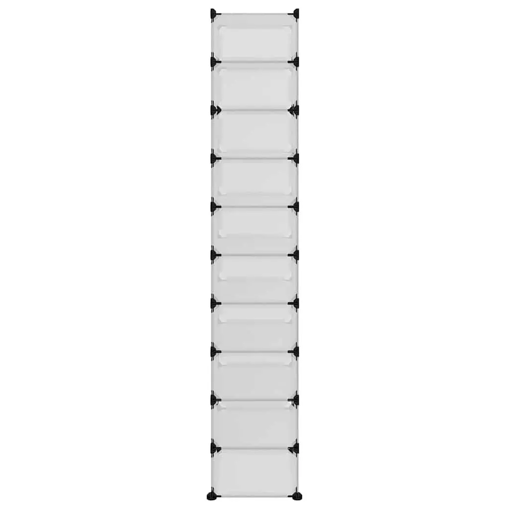 Shoe Organiser Transparent 44x32x174cm PP Plastic Storage Unit
