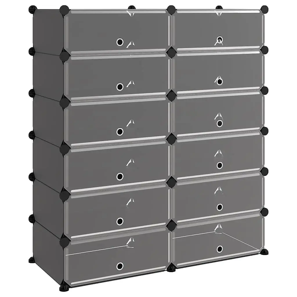 Shoe Rack Black Storage Organiser 94.5x36.5x106cm