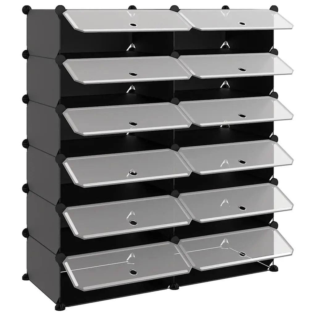 Shoe Rack Black Storage Organiser 94.5x36.5x106cm