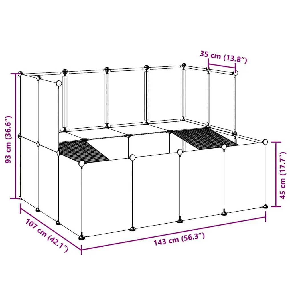 Small Animal Cage 143x107x93 cm Enclosure Pen Hutch Rabbits Guinea Pigs Hamsters