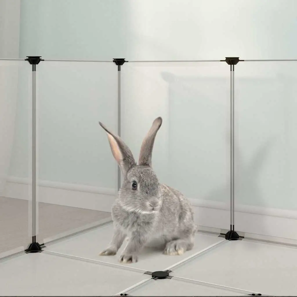 Small Animal Cage Transparent PP Plastic Steel Frame Enclosure 144 x 74 x 46.5 cm