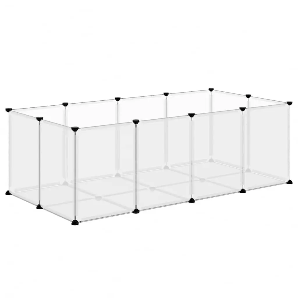 Small Animal Cage Transparent PP Plastic Steel Frame Enclosure 144 x 74 x 46.5 cm