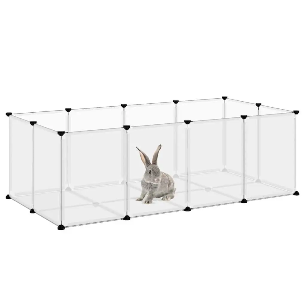 Small Animal Cage Transparent PP Plastic Steel Frame Enclosure 144 x 74 x 46.5 cm