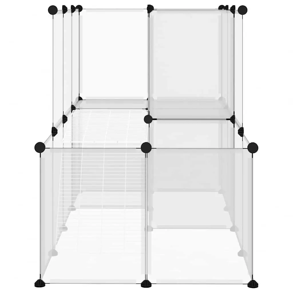Small Animal Cage Transparent Enclosure with Platform Ladder PP Steel Frame