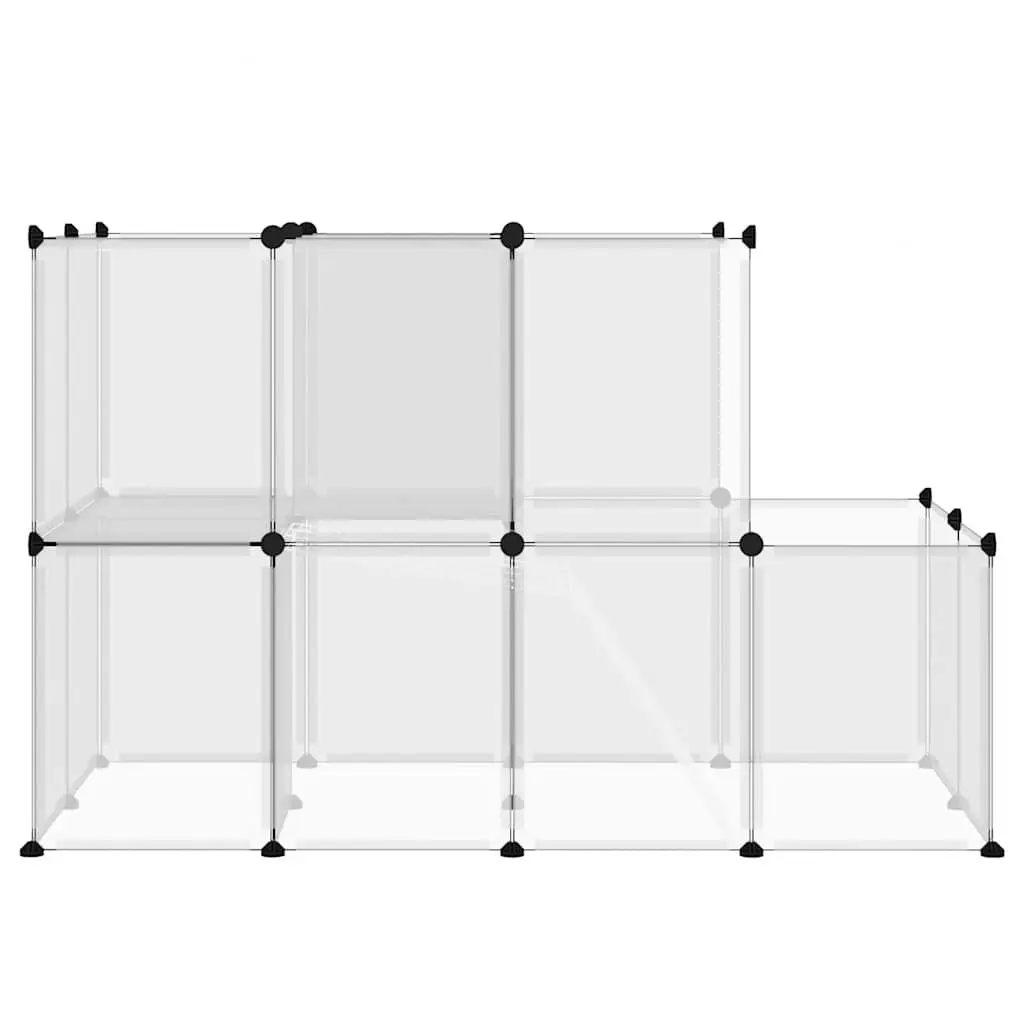 Small Animal Cage Transparent Enclosure with Platform Ladder PP Steel Frame
