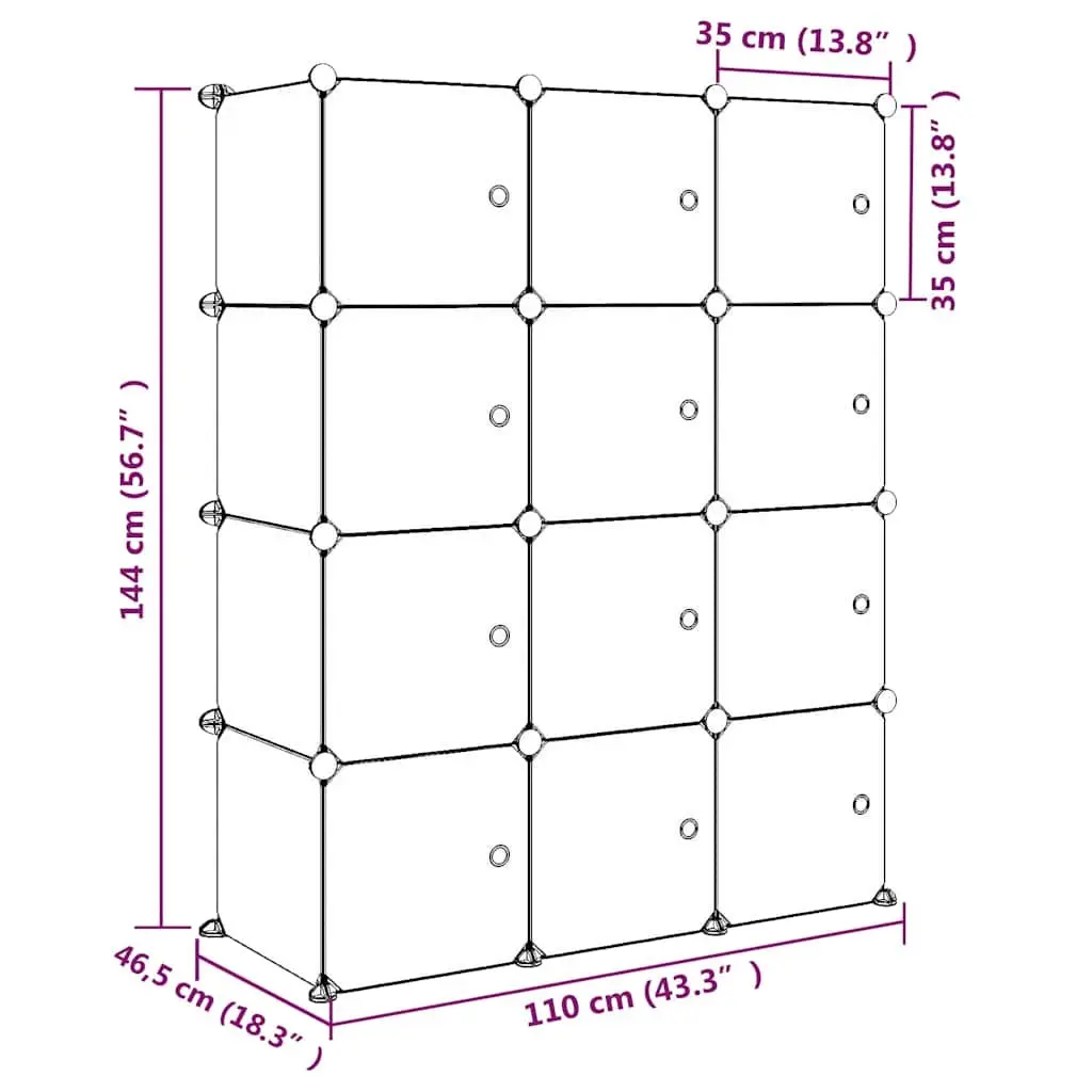 12-Cube Storage Cabinet