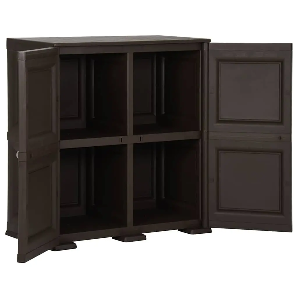 Storage Cabinet 79x43x85.5cm Brown Plastic Home Office Organiser Cupboard