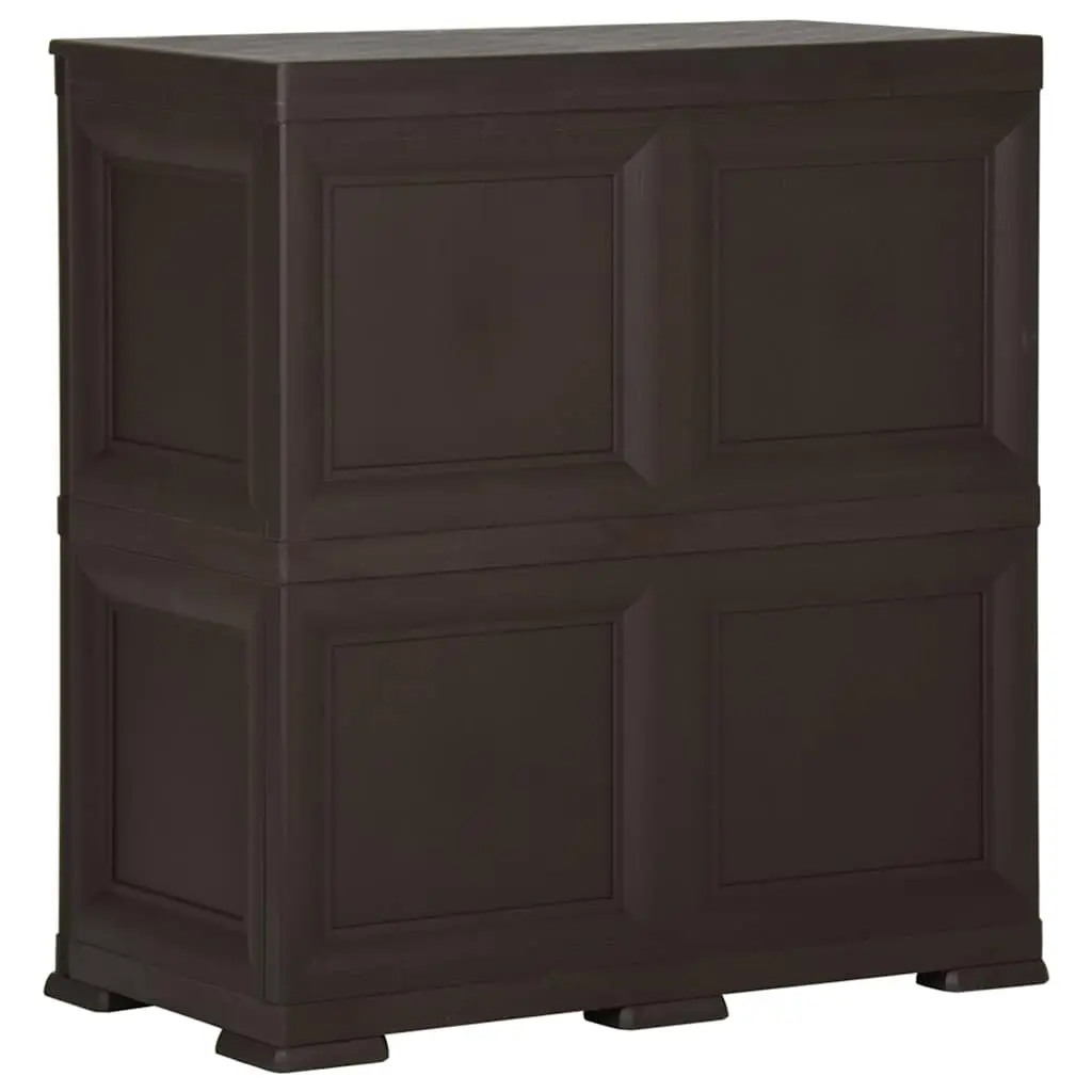 Storage Cabinet 79x43x85.5cm Brown Plastic Home Office Organiser Cupboard