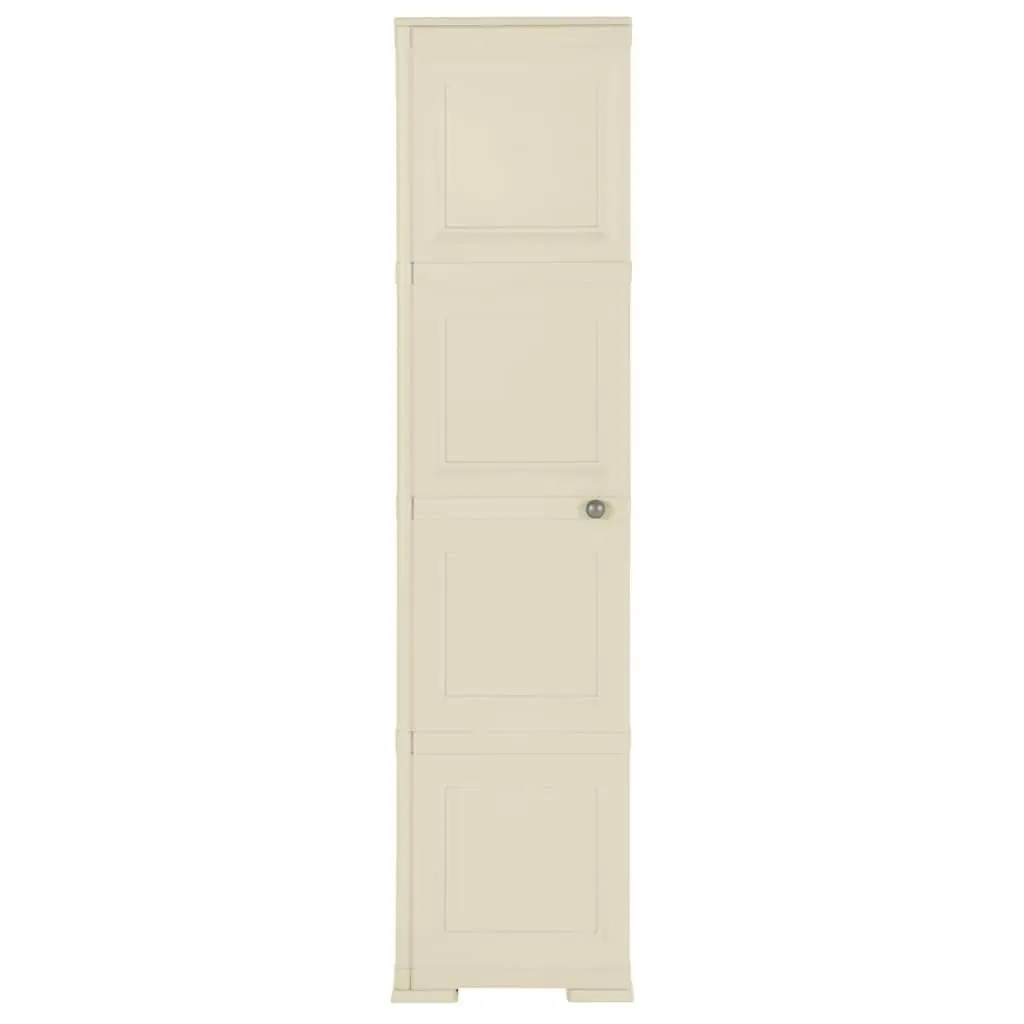 Plastic Storage Cabinet 40x43x164cm White Wood Design Home Office Organiser
